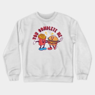 funny burger and french freis cartoon Crewneck Sweatshirt